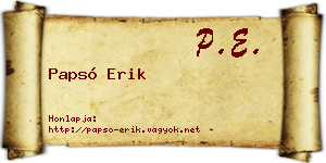 Papsó Erik névjegykártya